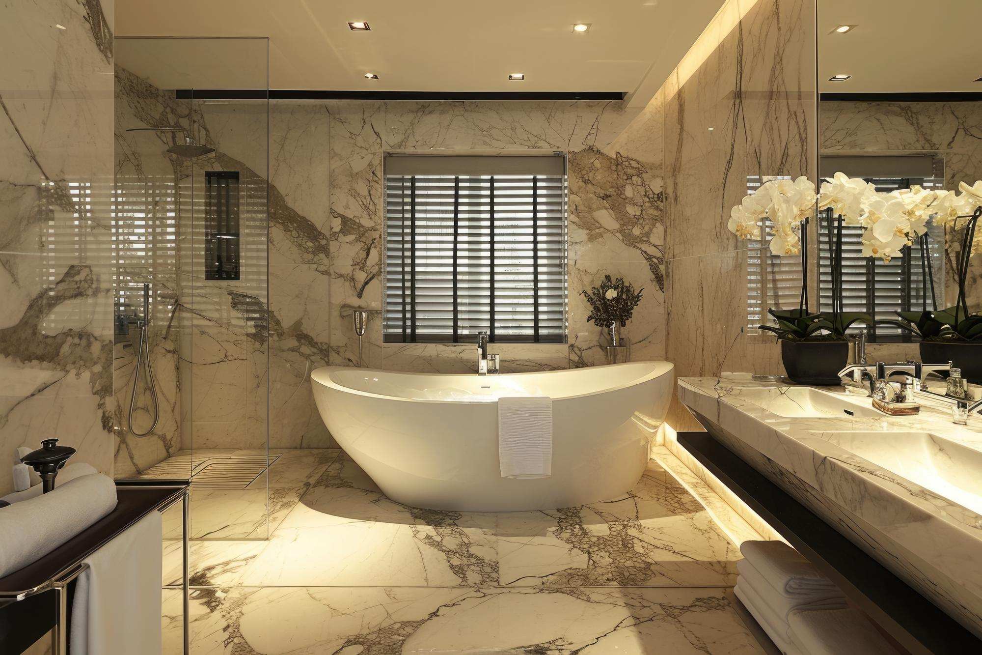 Bathroom marble tile installation tips by Tiles Pro Dallas