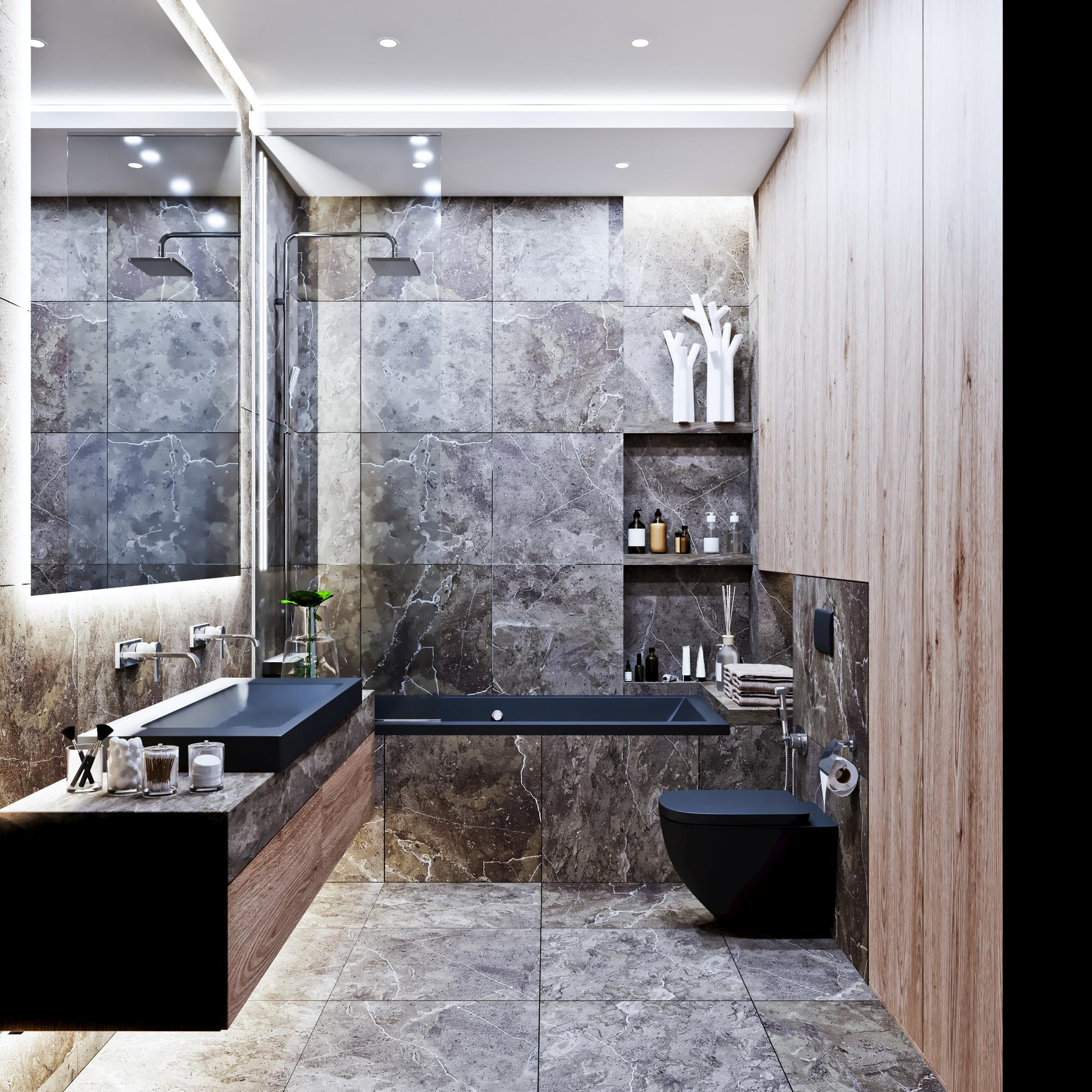 Modern Shower & Walk-In Tile Designs in Uptown Dallas
