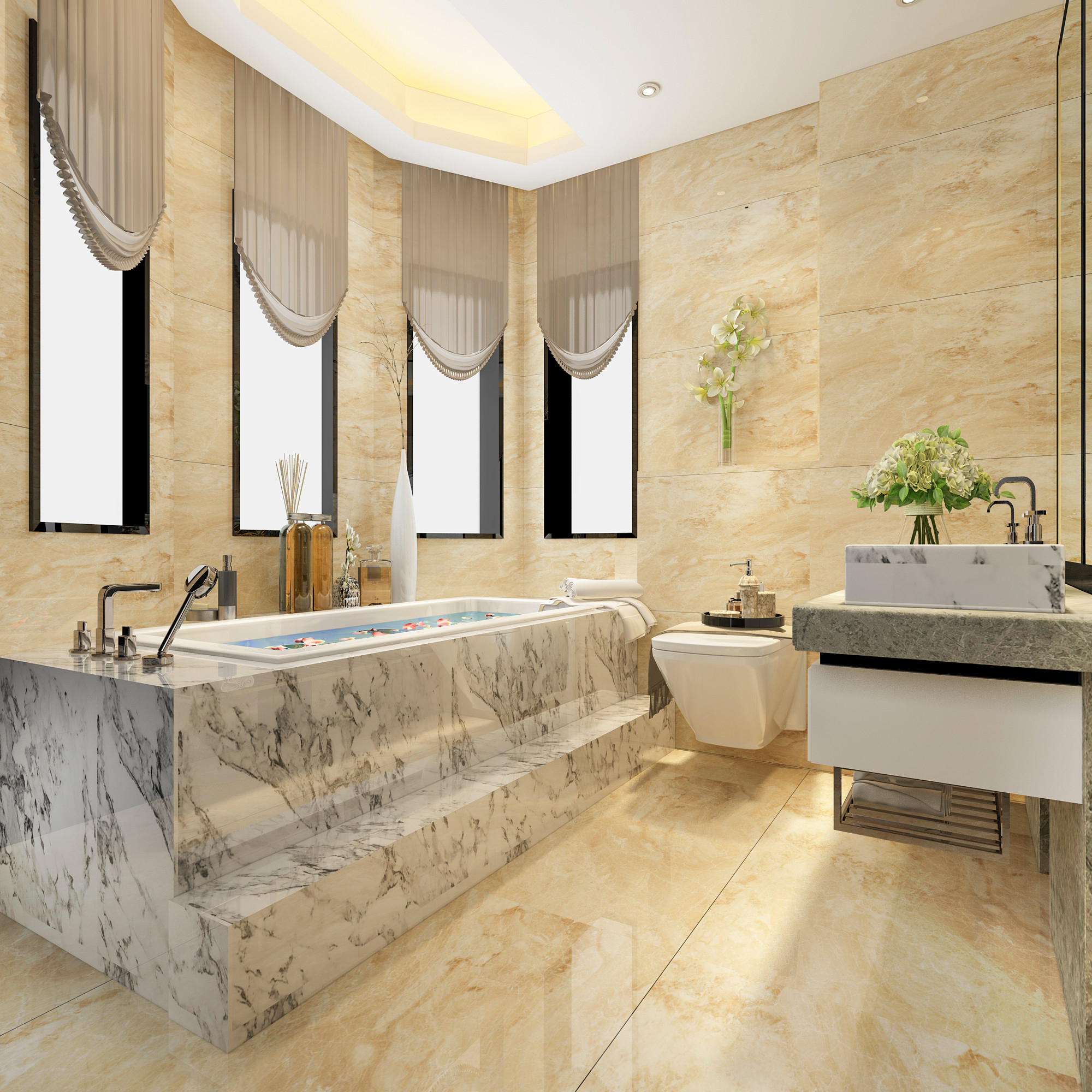 Residential Bathroom Tile Transformations in Downtown Dallas
